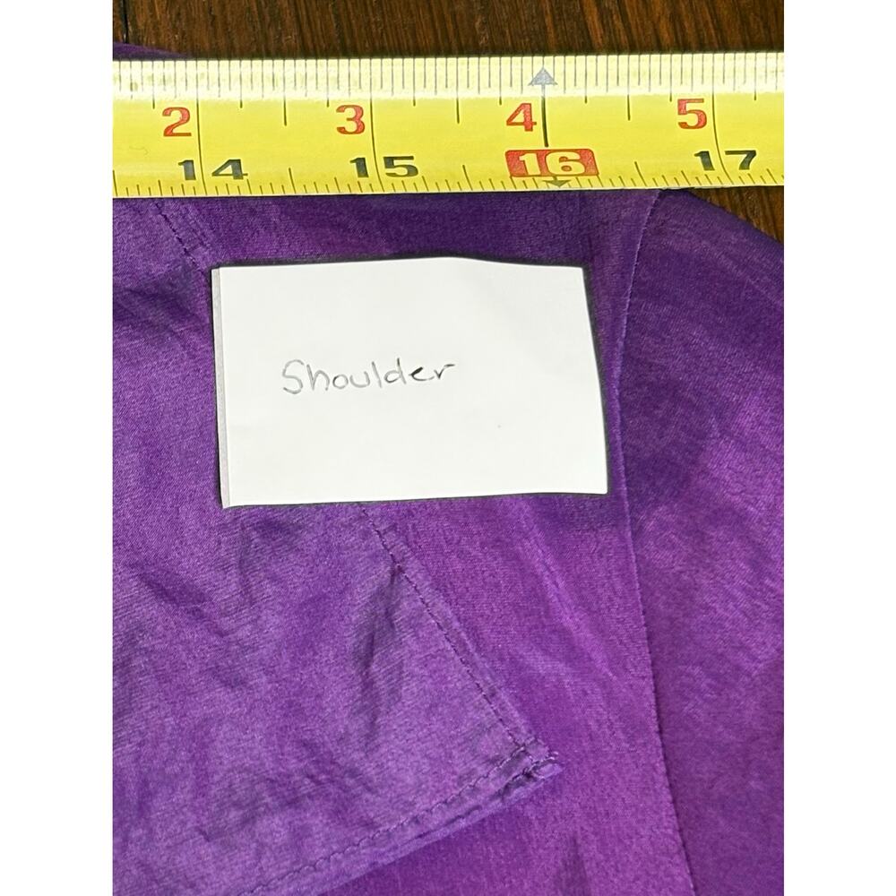 Donna Karan Vintage Purple Silk Blouse Size 10 - Picture 8 of 11